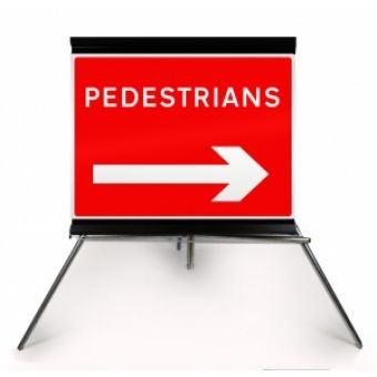Sign Roll-up 600 x 450mm Pedestrians Left/Right
