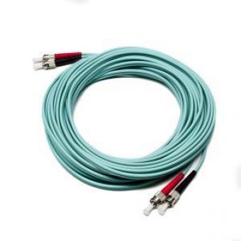 Fibre Patch Lead Duplex Multimode ST-ST OM3 50 LSZH Aqua 5 metre