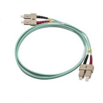 Fibre Patch Lead Duplex Multimode SC-SC OM3 50 LSZH Aqua 1 metre