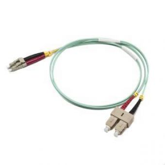 Fibre Patch Lead Duplex Multimode LC-SC OM3 50 LSZH Aqua 1 metre