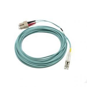 Fibre Patch Lead Duplex Multimode LC-SC OM3 50 LSZH Aqua 10 metre