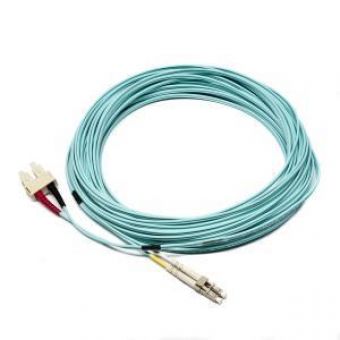 Fibre Patch Lead Duplex Multimode LC-SC OM3 50 LSZH Aqua 15 metre