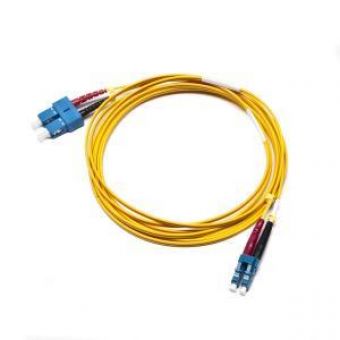 Fibre Patch Lead Duplex SingleMode LC-SCOS2 9 LSZH Yellow 3 metre