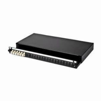 Fibre Patch Panel 12 Way SingleMode LC 6x Duplex Sliding Drawer Metal Black